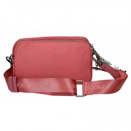 Sac bandoulière 2 cpts PEPE JEANS "Tessa" fraise | Mini sac à main pochette femme marque pas cher