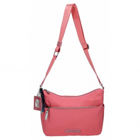 Sac bandoulière PEPE JEANS "Tessa" fraise | Sac à main porté croisé toile marque de mode