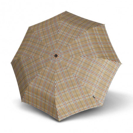 Parapluie long KNIRPS "T.760 automatic" check beige | Parapluie canne solide garantie 5 ans motif Burberry