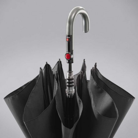 Parapluie long KNIRPS "T.703 automatic" check black and blue | Parapluie canne automatique qualité garantie 5 ans tartan foncé