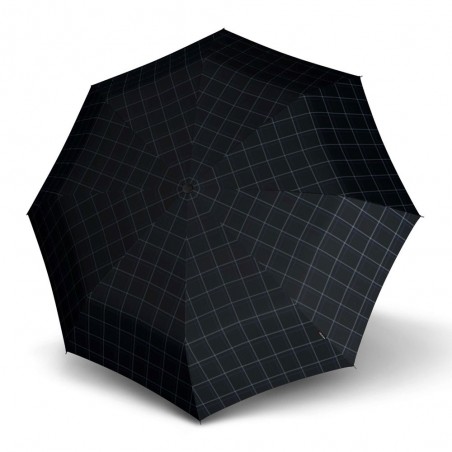 Parapluie long KNIRPS "T.703 automatic" check black and blue | Parapluie canne automatique qualité garantie 5 ans tartan foncé