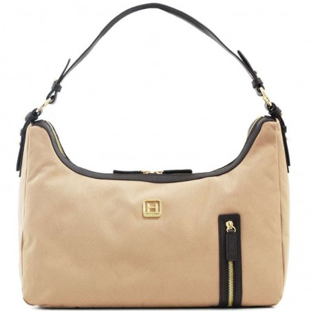 Sac porté épaule toile et cuir HEDGREN "Kiera" L dune | Sac à main femme beige printemps été déstockage