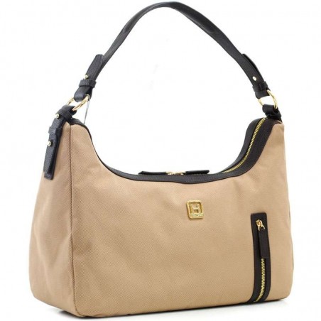 Sac porté épaule toile et cuir HEDGREN "Kiera" L dune | Sac à main femme beige printemps été déstockage