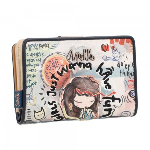 Portefeuille compact femme ANEKKE "Fun and Music" | Compagnon taille moyenne original pas cher