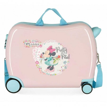 Valise trotteur MINNIE "Florals" rose pastel | Bagage cabine enfant fille original ludique disney Valise trotteur MINNIE "Florals" rose pastel | Bagage cabine enfant fille original ludique disney