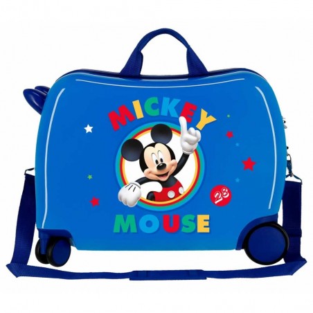 Valise trotteur enfant MICKEY "Circle" bleu | Bagage garçon ludique original