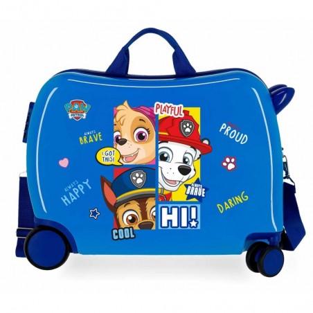 Valise trotteur PAT PATROUILLE "Be Happy" bleu | Bagage enfant garçon fille original