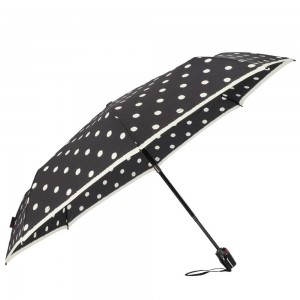 Parapluie pliant KNIRPS "T200 Medium Duomatic" dot art black | Parapluie de poche femme robuste garantie 5 ans
