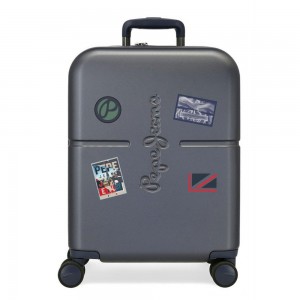 Valise cabine 55cm PEPE JEANS "Chest" bleu marine | Bagage avion enfant ado marque tendance