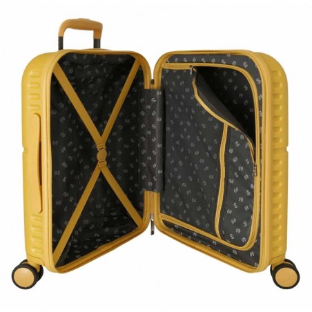 Valise cabine 55cm PEPE JEANS "Chest" jaune ocre | Bagage avion enfant ado marque tendance