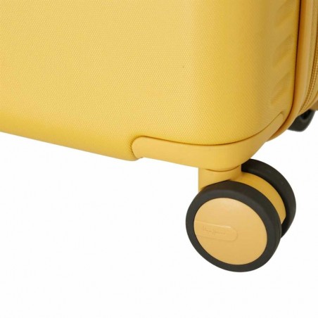 Valise cabine 55cm PEPE JEANS "Chest" jaune ocre | Bagage avion enfant ado marque tendance