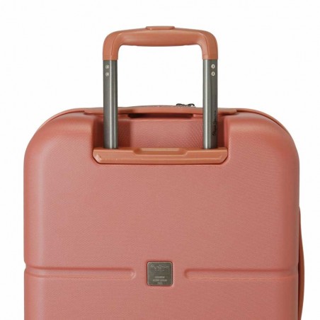 Valise cabine 55cm PEPE JEANS "Laila" terracotta | Bagage avion ado fille original tendance