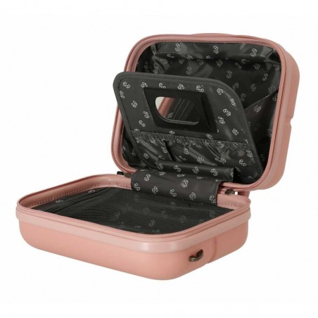 Vanity case rigide PEPE JEANS "Laila" rose | Trousse de toilette fille femme originale pas cher