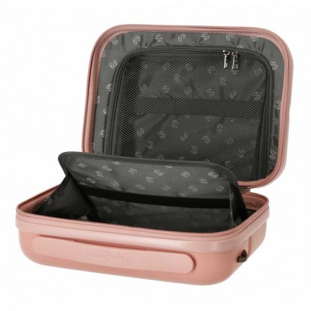 Vanity case rigide PEPE JEANS "Laila" rose | Trousse de toilette fille femme originale pas cher