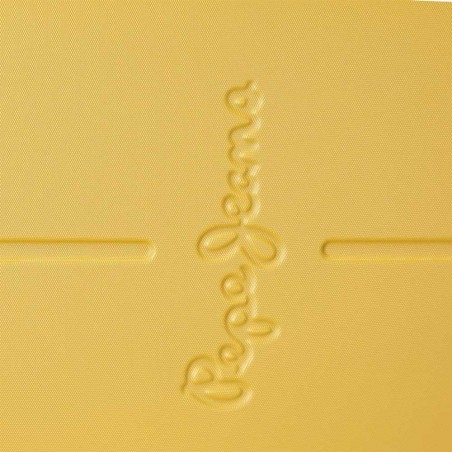 Vanity case rigide PEPE JEANS "Highlight" ocre jaune | Trousse de toilette fille femme originale marque tendance