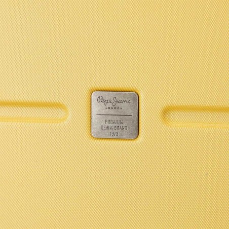 Vanity case rigide PEPE JEANS "Highlight" ocre jaune | Trousse de toilette fille femme originale marque tendance