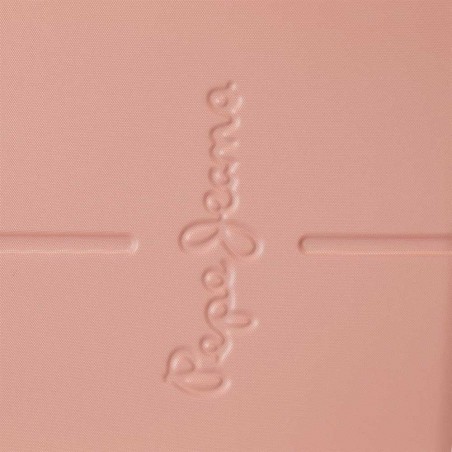 Vanity case rigide PEPE JEANS "Highlight" rose pastel | Trousse de toilette fille femme originale marque tendance