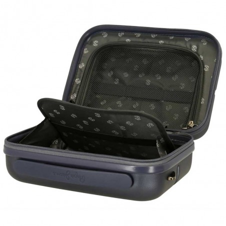 Vanity case rigide PEPE JEANS "Highlight" bleu marine | Trousse de toilette fille femme originale marque tendance