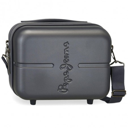 Vanity case rigide PEPE JEANS "Highlight" bleu marine | Trousse de toilette fille femme originale marque tendance