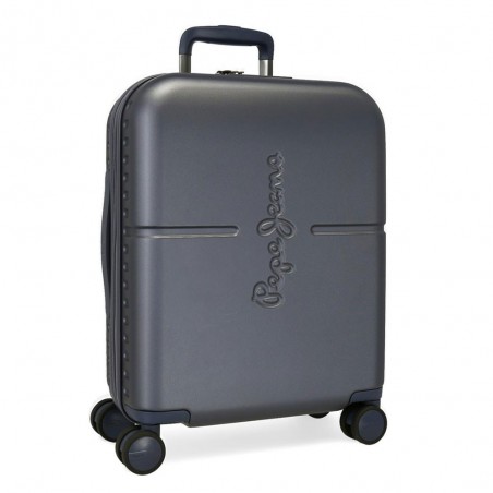 Valise cabine 55cm PEPE JEANS "Highlight" bleu marine | Bagage avion petit format marque tendance mode