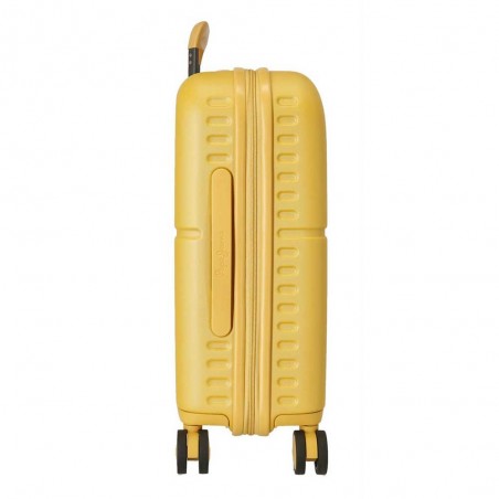 Valise cabine 55cm PEPE JEANS "Highlight" ocre jaune | Bagage avion petit format marque tendance mode