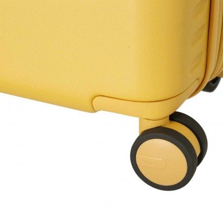 Valise cabine 55cm PEPE JEANS "Highlight" ocre jaune | Bagage avion petit format marque tendance mode