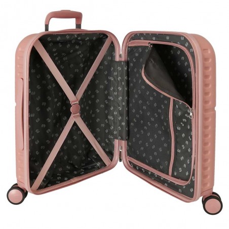 Valise cabine 55cm PEPE JEANS "Highlight" rose pastel | Bagage avion petit format marque tendance mode Valise cabine 55cm PEPE JEANS "Highlight" rose pastel | Bagage avion petit format marque tendance mode