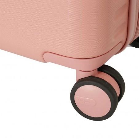 Valise cabine 55cm PEPE JEANS "Highlight" rose pastel | Bagage avion petit format marque tendance mode Valise cabine 55cm PEPE JEANS "Highlight" rose pastel | Bagage avion petit format marque tendance mode