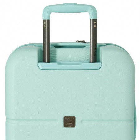 Valise cabine 55cm PEPE JEANS "Highlight" vert menthe | Bagage avion petit format marque tendance mode Valise cabine 55cm PEPE JEANS "Highlight" vert menthe | Bagage avion petit format marque tendance mode