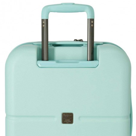 Valise cabine 55cm PEPE JEANS "Highlight" vert menthe | Bagage avion petit format marque tendance mode