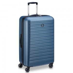Valise trolley 4 roues DELSEY Segur 2.0 bleu | Bagage grande taille séjour 2 semaines marque française pas cher