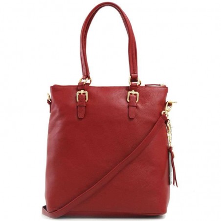 Sac à main en cuir HEDGREN "Laila" rouge | Sac porté épaule qualité luxe pas cher