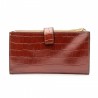Portefeuille long en cuir croco KATANA marron | Compagnon femme cuir crocodile original pas cher Portefeuille long en cuir croco KATANA marron | Compagnon femme cuir crocodile original pas cher