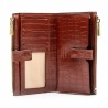 Portefeuille long en cuir croco KATANA marron | Compagnon femme cuir crocodile original pas cher Portefeuille long en cuir croco KATANA marron | Compagnon femme cuir crocodile original pas cher