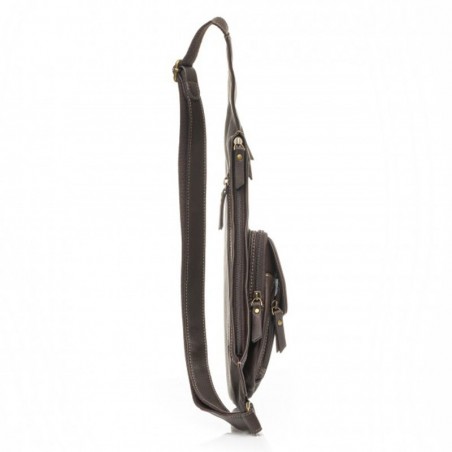Sac body homme en cuir KATANA marron foncé chocolat | Sacoche holster porté travers pas cher Sac body homme en cuir KATANA marron foncé chocolat | Sacoche holster porté travers pas cher