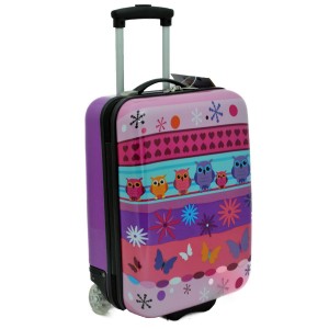 Valise enfant "Chouette" Violet  50 cm 2 roues de la marque SNOWBALL