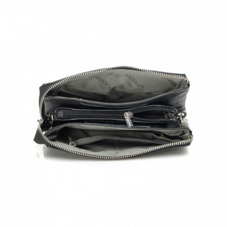 Pochette multifonctions femme en cuir KATANA noir | Mini sac bandoulière minaudière convertible soirée cérémonie