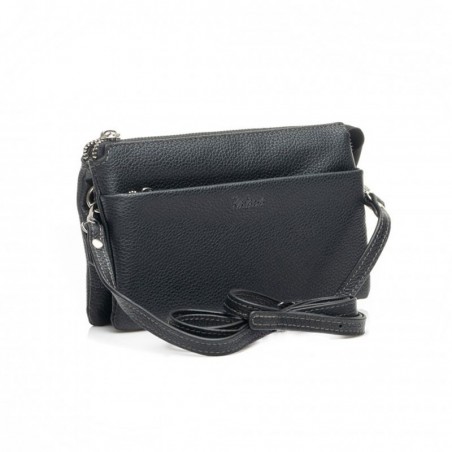 Pochette multifonctions femme en cuir KATANA noir | Mini sac bandoulière minaudière convertible soirée cérémonie