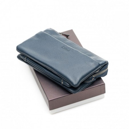 Pochette multifonctions femme en cuir KATANA marine Planetebag