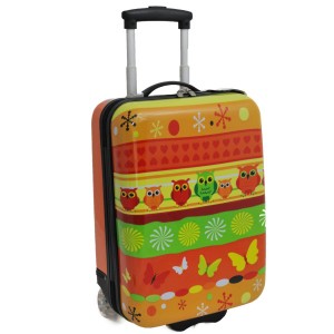 Valise enfant "Chouette" Orange  50 cm 2 roues de la marque SNOWBALL