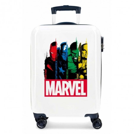 Valise cabine MARVEL Avengers "Power" blanc bleu marine | Bagage enfant ado adulte super héros Hulk Iron man