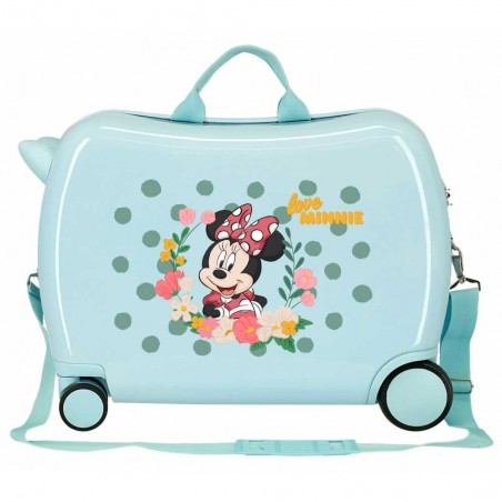 Valise trotteur MINNIE "Golden Days" bleu turquoise | Bagage à roulettes enfant fille original ludique disney