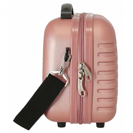 Vanity case rigide ROLL ROAD "India" rose gold | Trousse de toilette grand format solide avion assorti valise femme