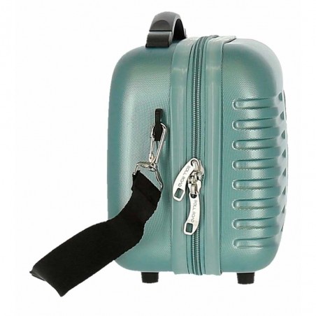 Vanity case rigide ROLL ROAD "India" turquoise | Trousse de toilette grand format solide avion assorti valise femme