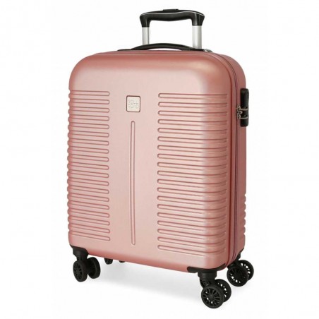 Valise cabine ROLL ROAD "India" rose nude | Bagage 4 roues format avion femme pas cher