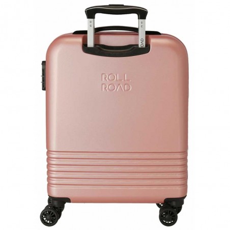Valise cabine ROLL ROAD "India" rose nude | Bagage 4 roues format avion femme pas cher