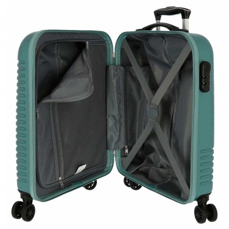 Valise cabine ROLL ROAD "India" turquoise | Bagage 4 roues format avion femme pas cher