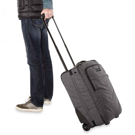 Valise cabine DAKINE "Carry on roller" 42L carbone | Bagage trolley solide écologique homme gris