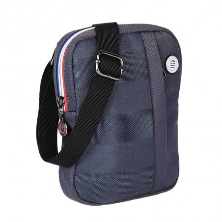 Sacoche homme SERGE BLANCO "Basik" bleu marine | Pochette style sportif français petite taille pas cher