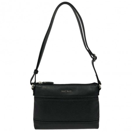 Sac crossbody en cuir NAF NAF "Camélia" noir | Sac à main bandoulière femme marque française de qualité